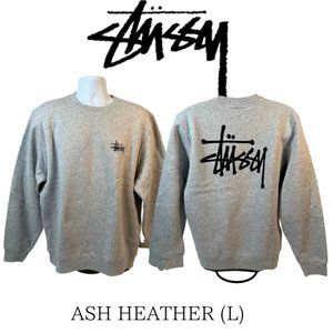 "NWT" STUSSY Basic Stussy Crew Sweatshirt Ash Heather